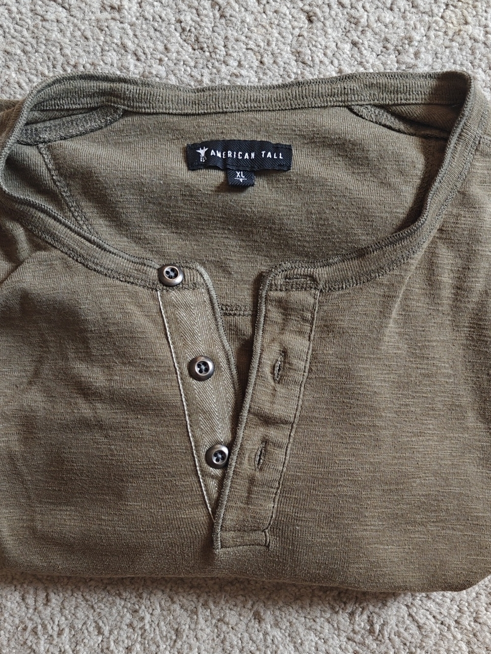 American Tall | Olive Henley Shirt